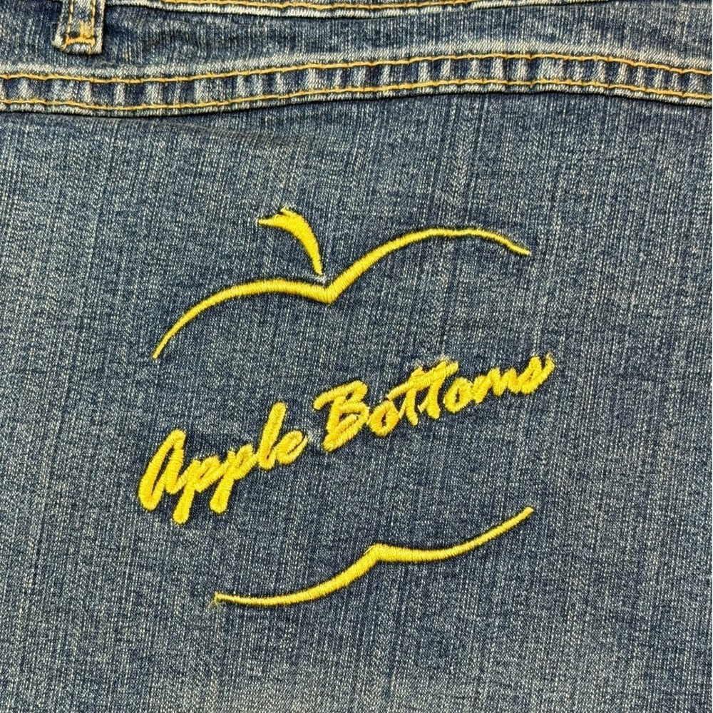 VTG Apple‎ Bottoms Womens Jeans Size 24W Capri Distressed Blue Embroidered NWOT
